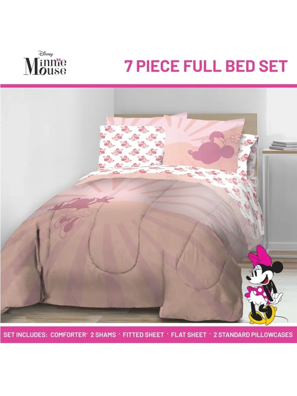 Disney Minnie Mouse Full Size Comforter Set - 7 Piece